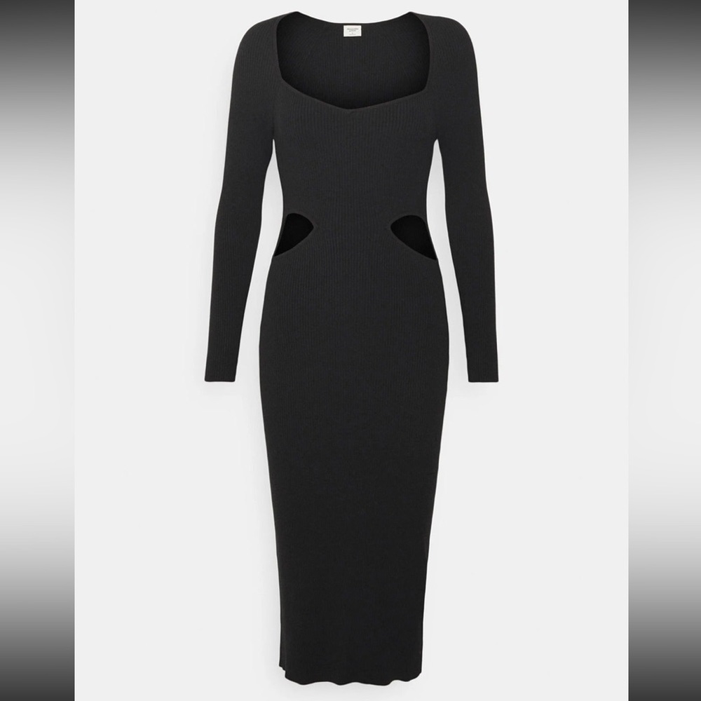 Long Sleeve Cutout Midi Sweater Dress